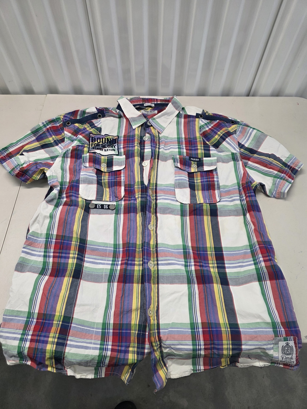 Parish Nation Bound For Glory Button Down Short Sleeve Shirt Men's Size 3XL